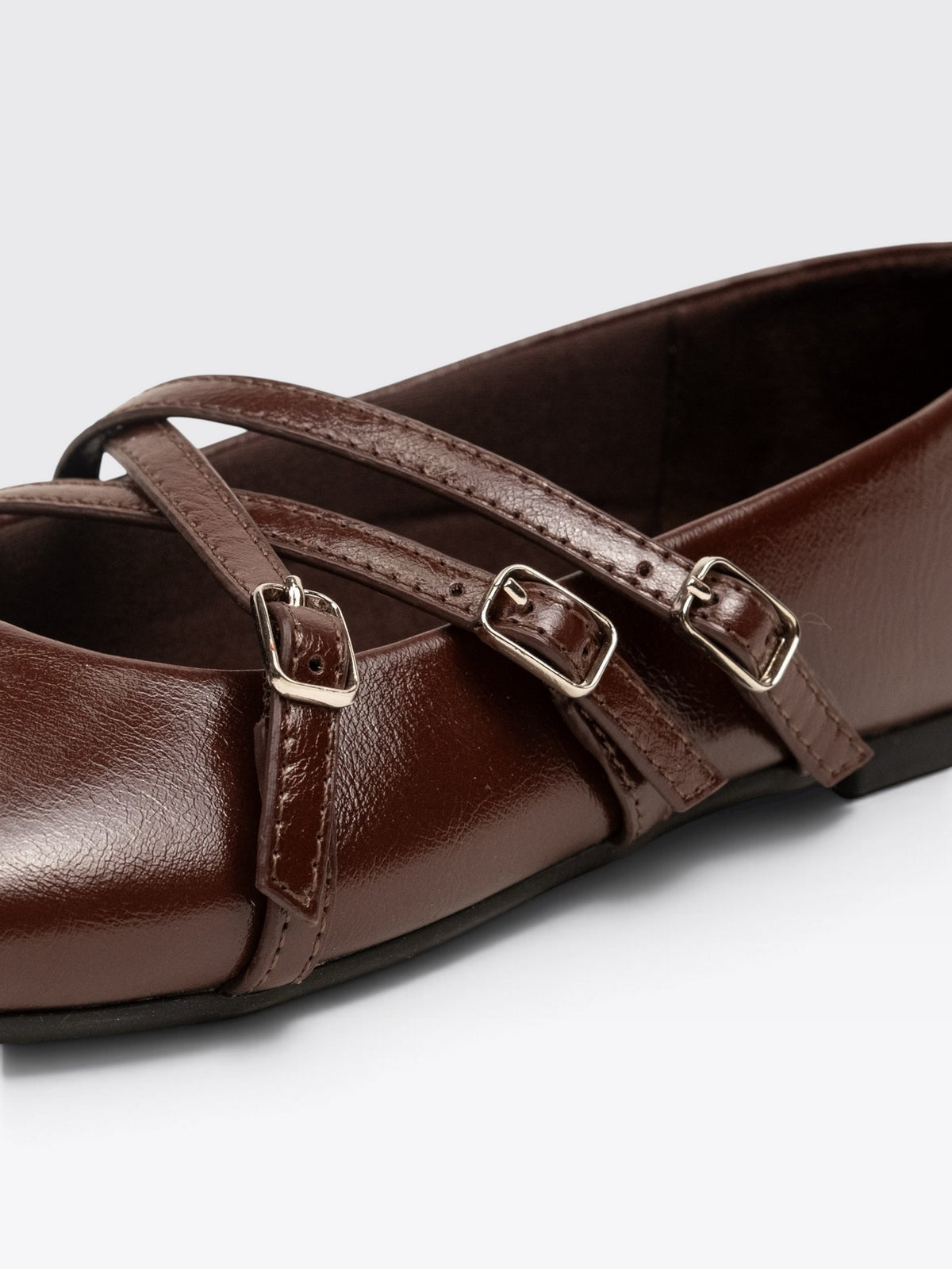 CHLLEN Verona Chocolate Brown Mary Jane Flats