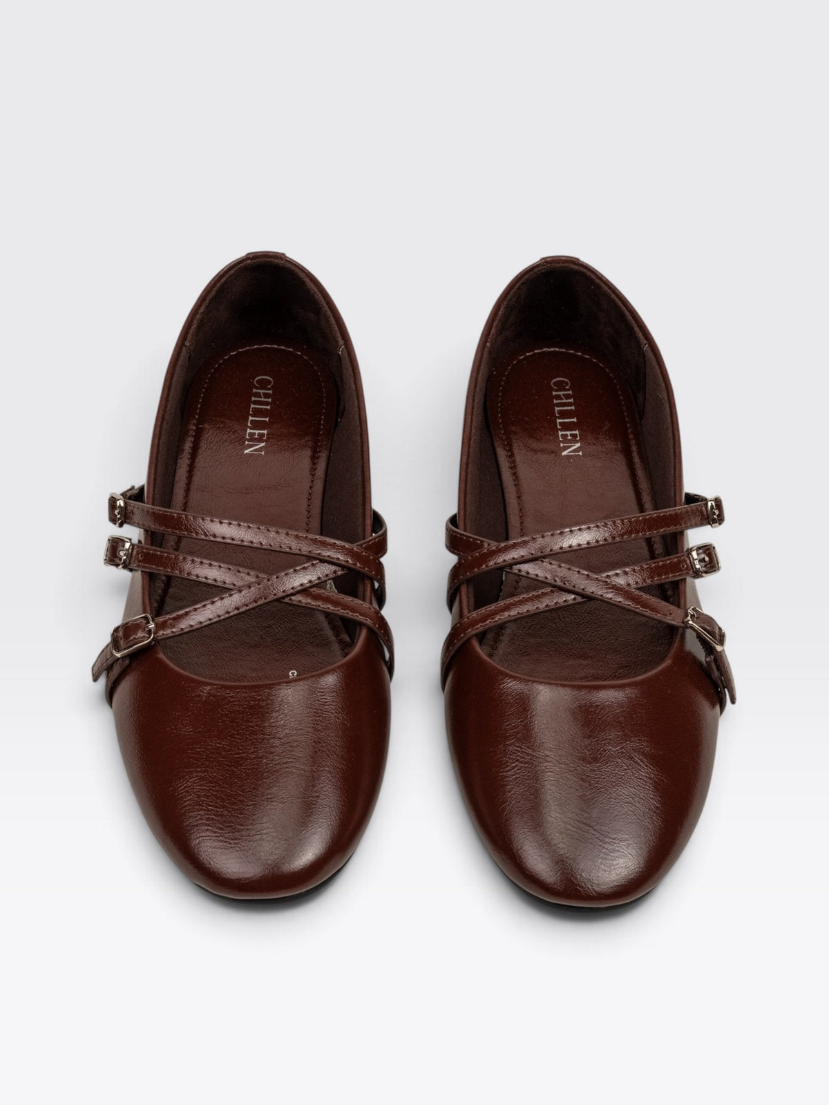 CHLLEN Verona Chocolate Brown Mary Jane Flats