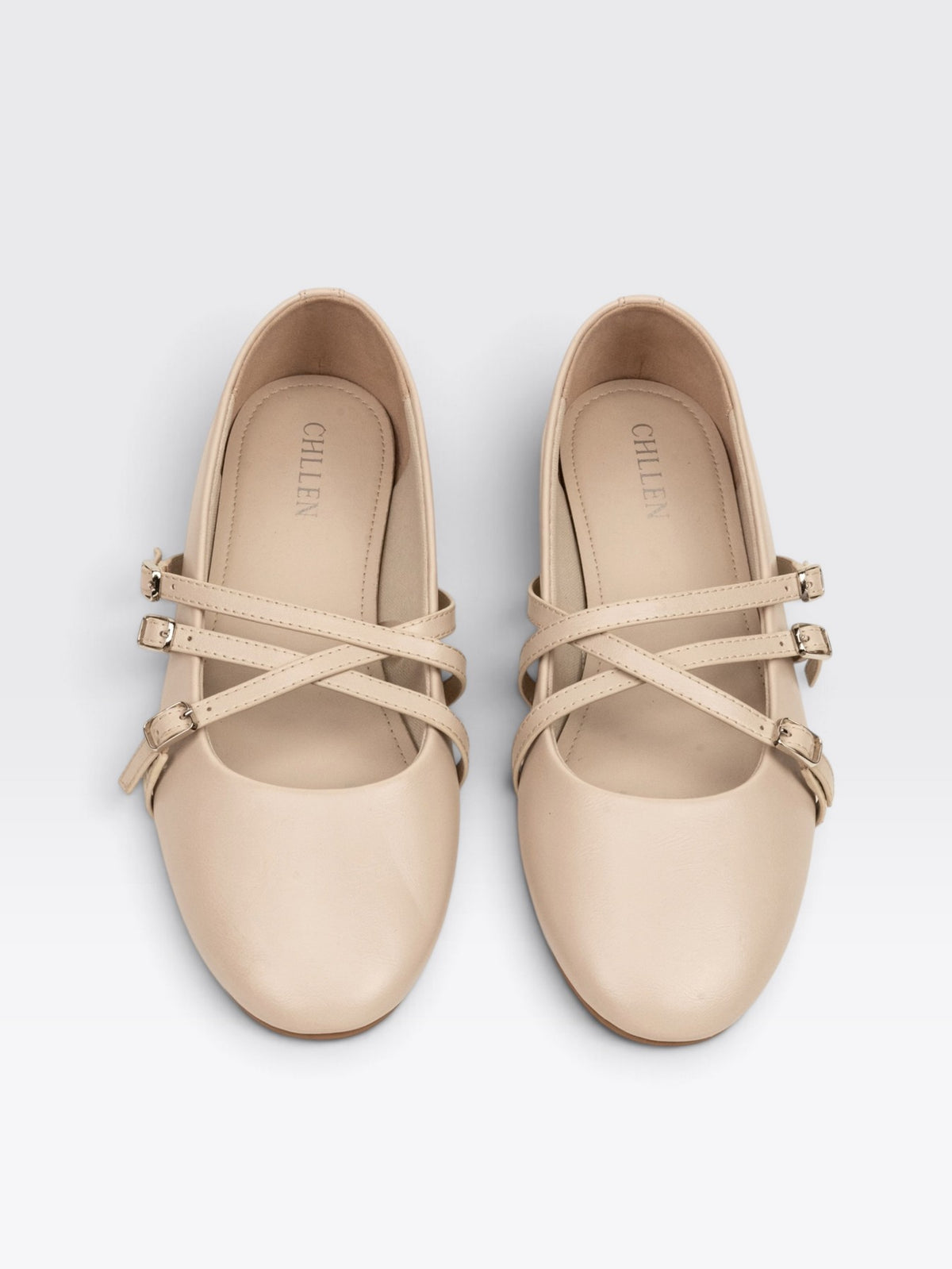 CHLLEN Verona Ivory Mary Jane Flats