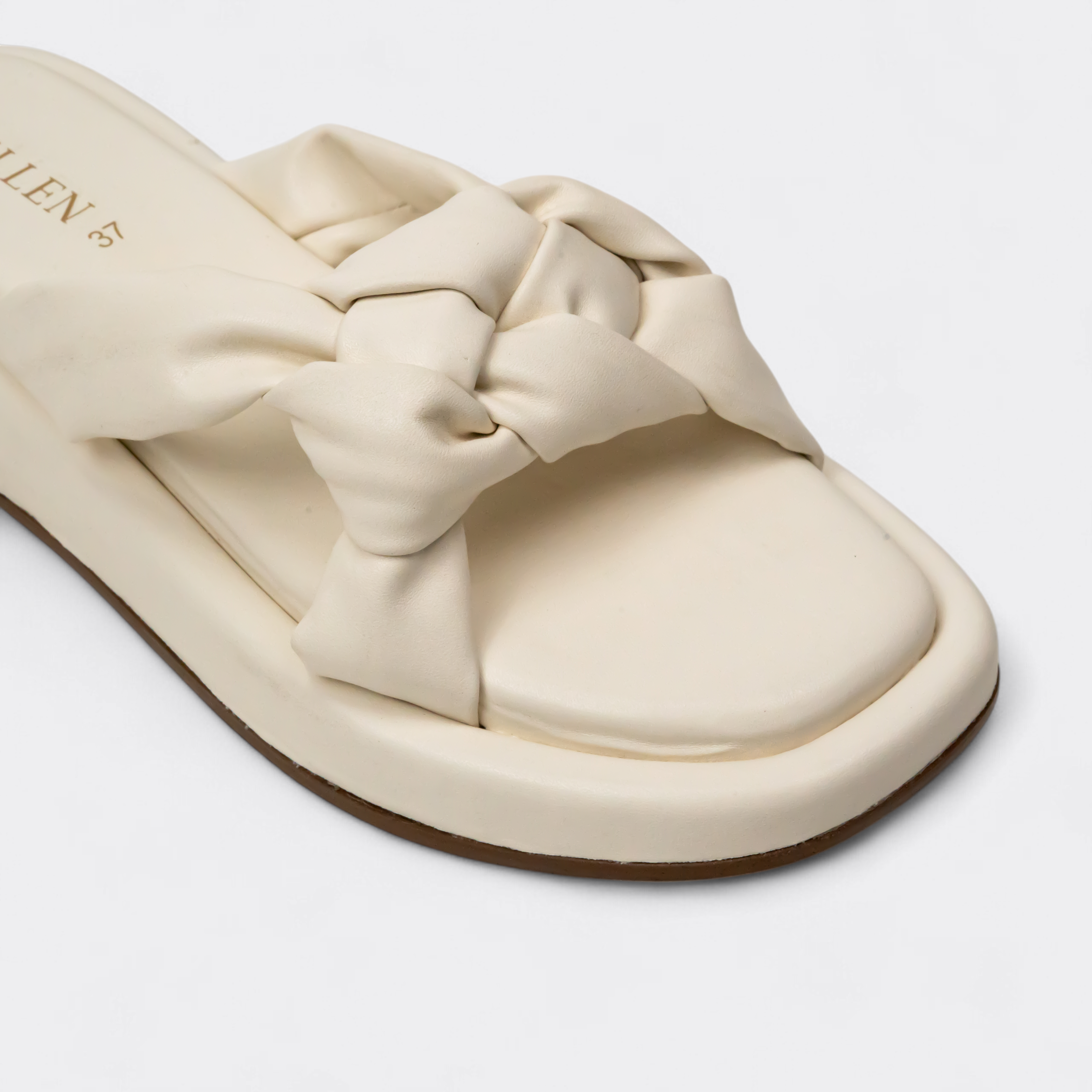 CHLLEN Cream Braided Comfort Slides