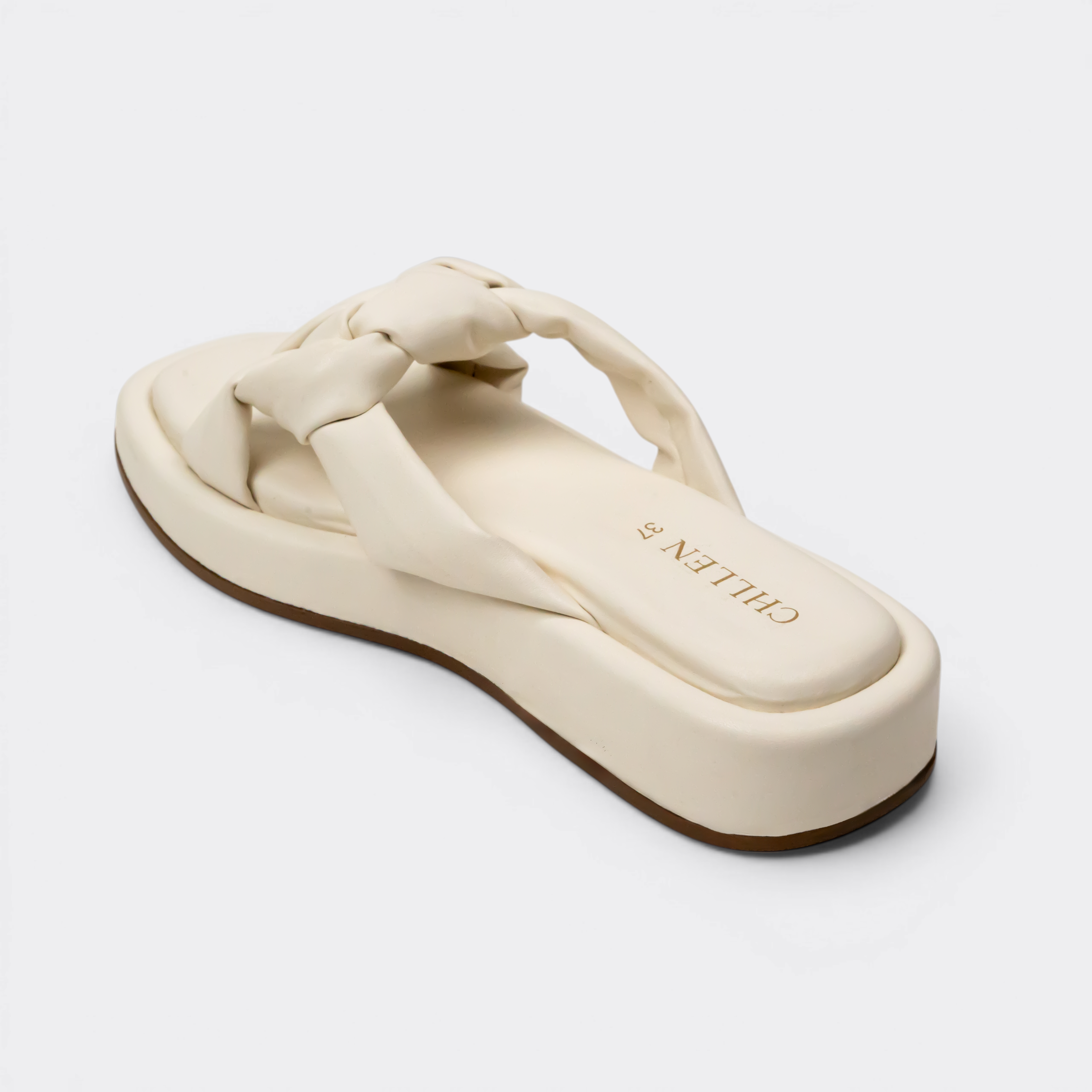 CHLLEN Cream Braided Comfort Slides