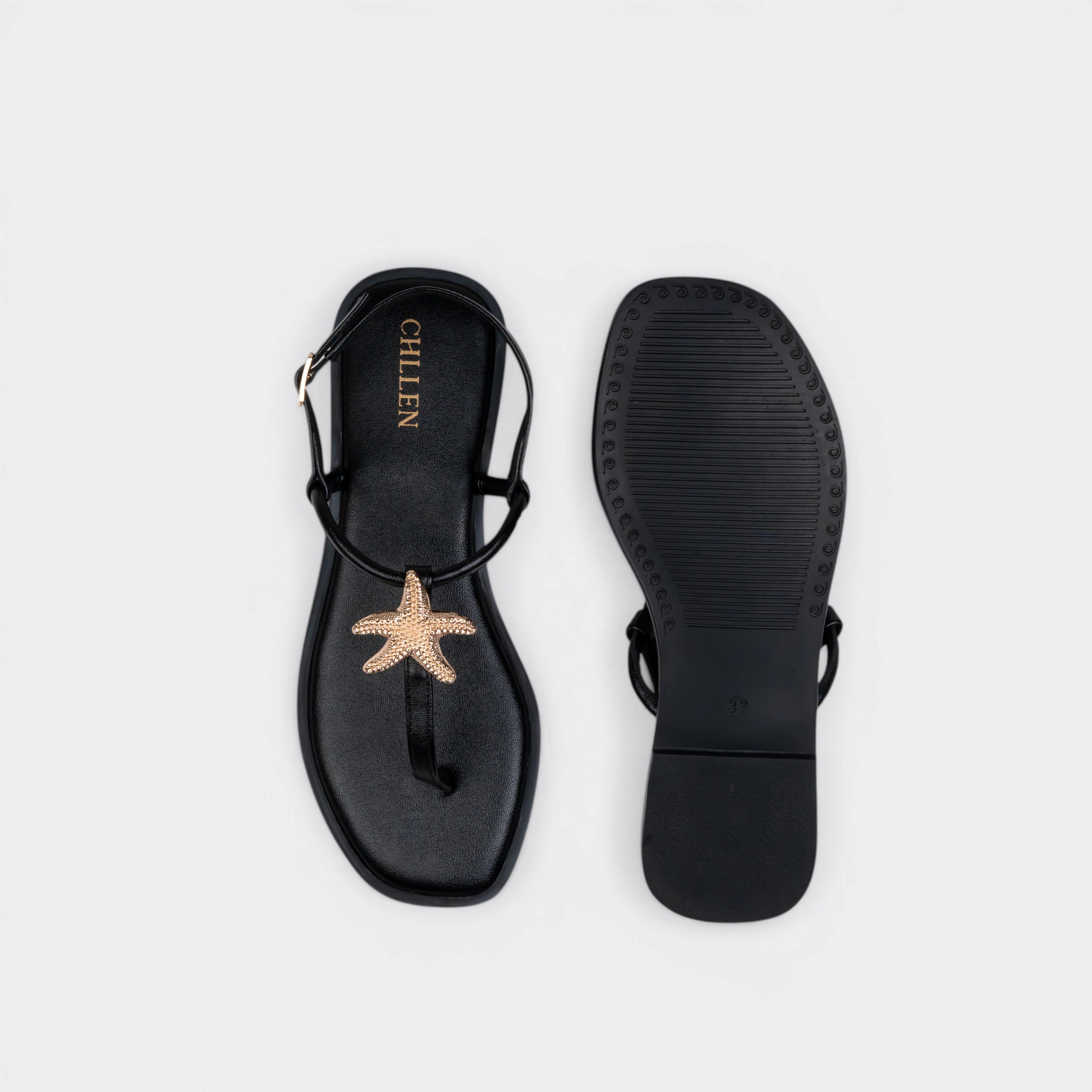 CHLLEN Star Charm Strap Sandals