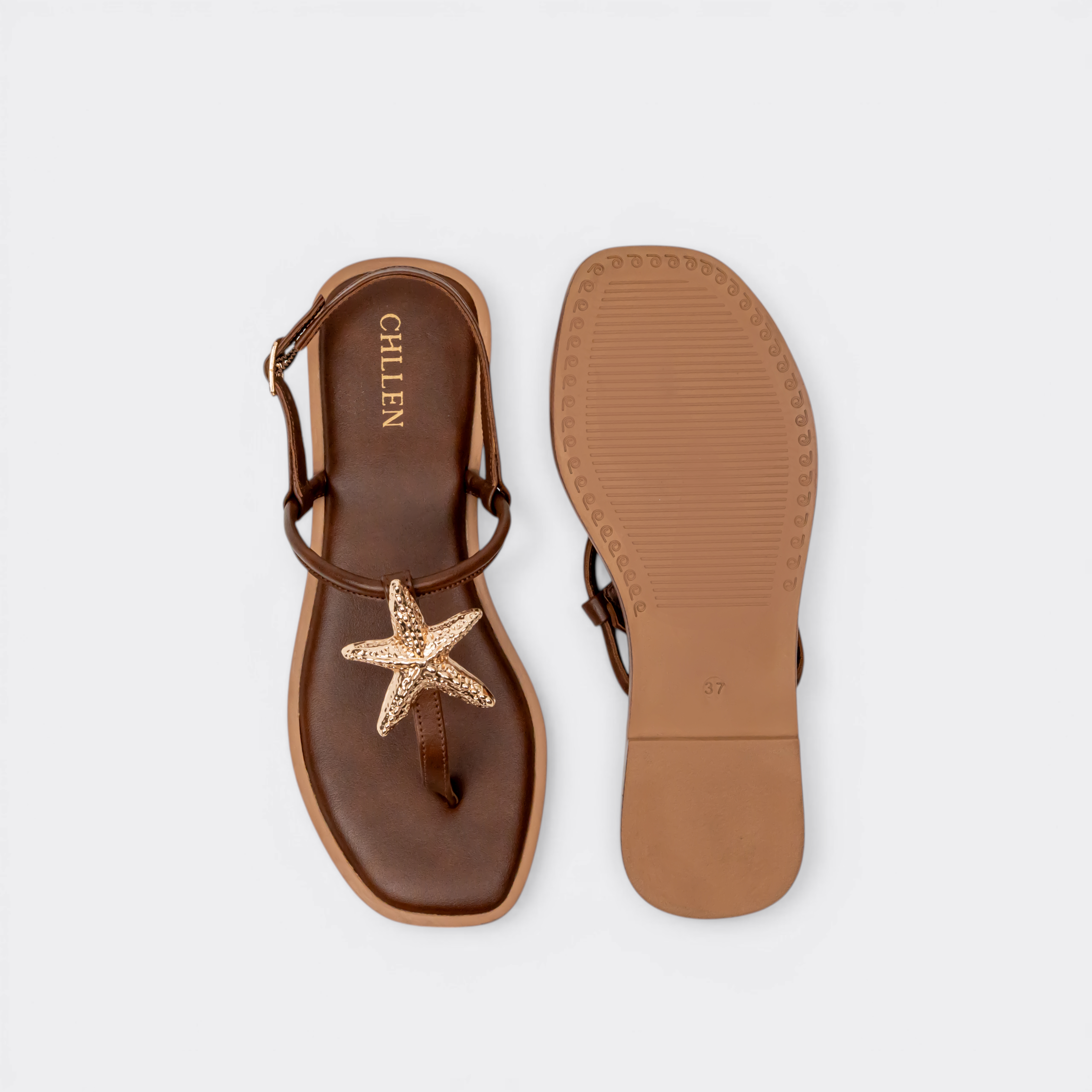 CHLLEN Cocoa Star Charm Strap Sandals