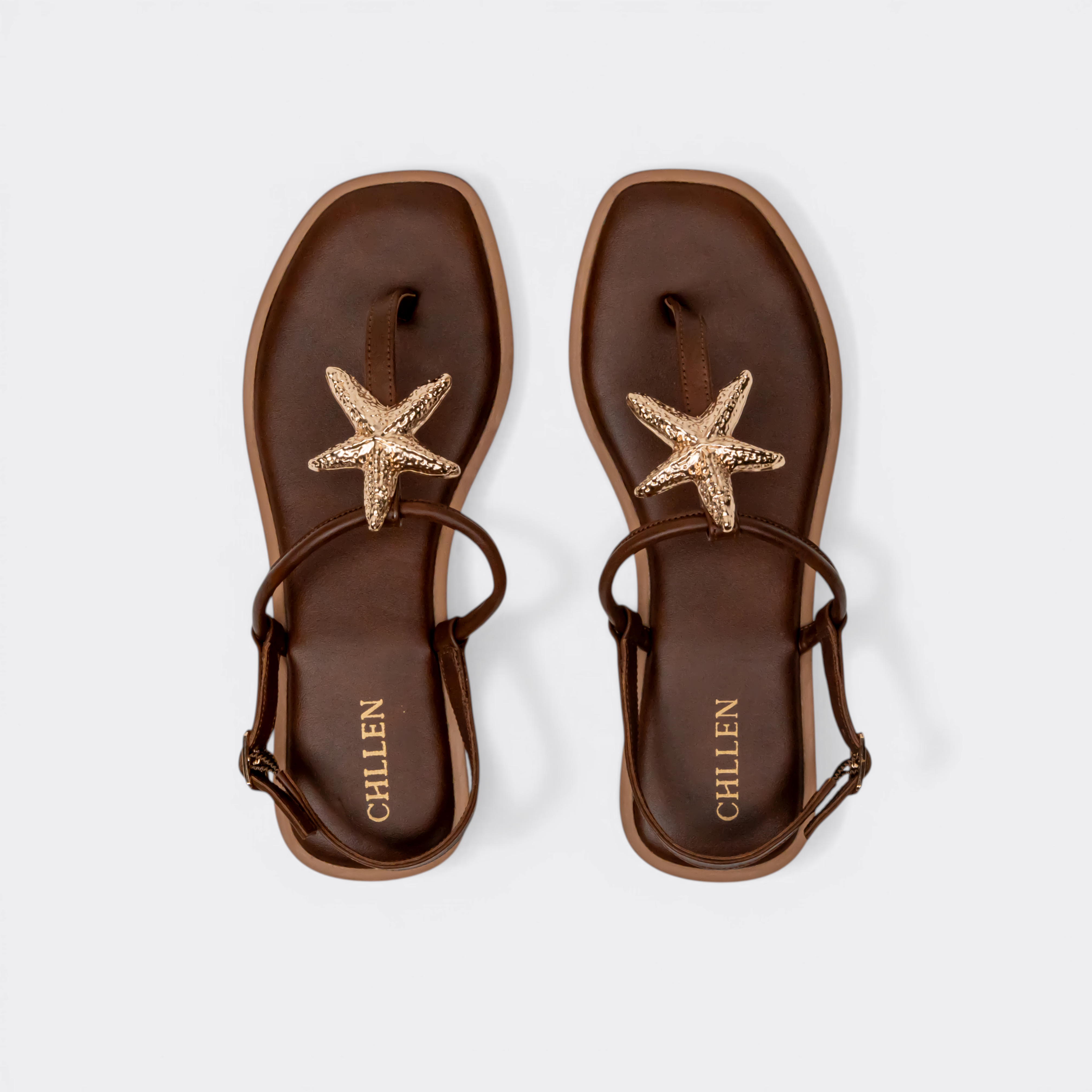 CHLLEN Cocoa Star Charm Strap Sandals