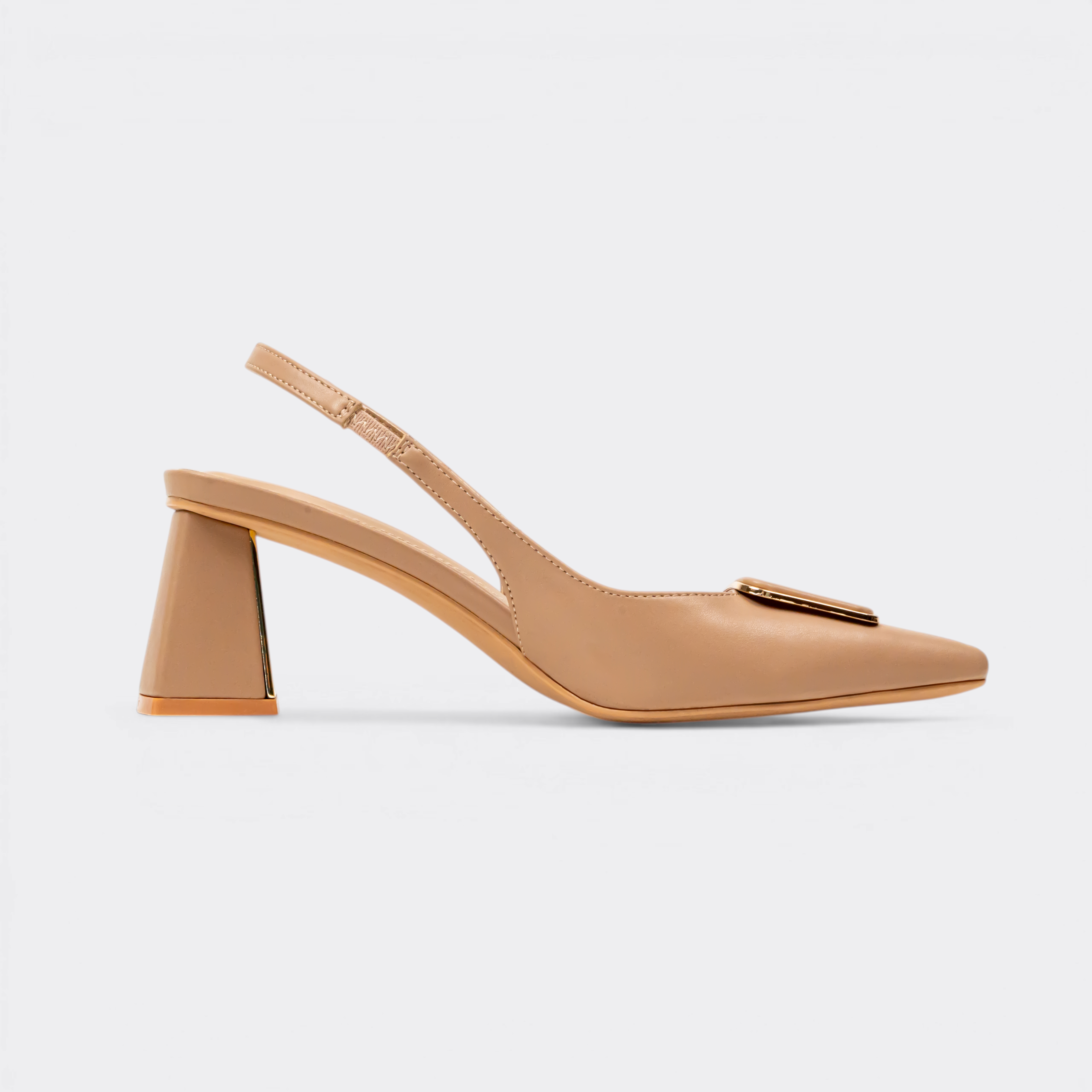 CHLLEN Nude Elegance Slingback Mule Flats
