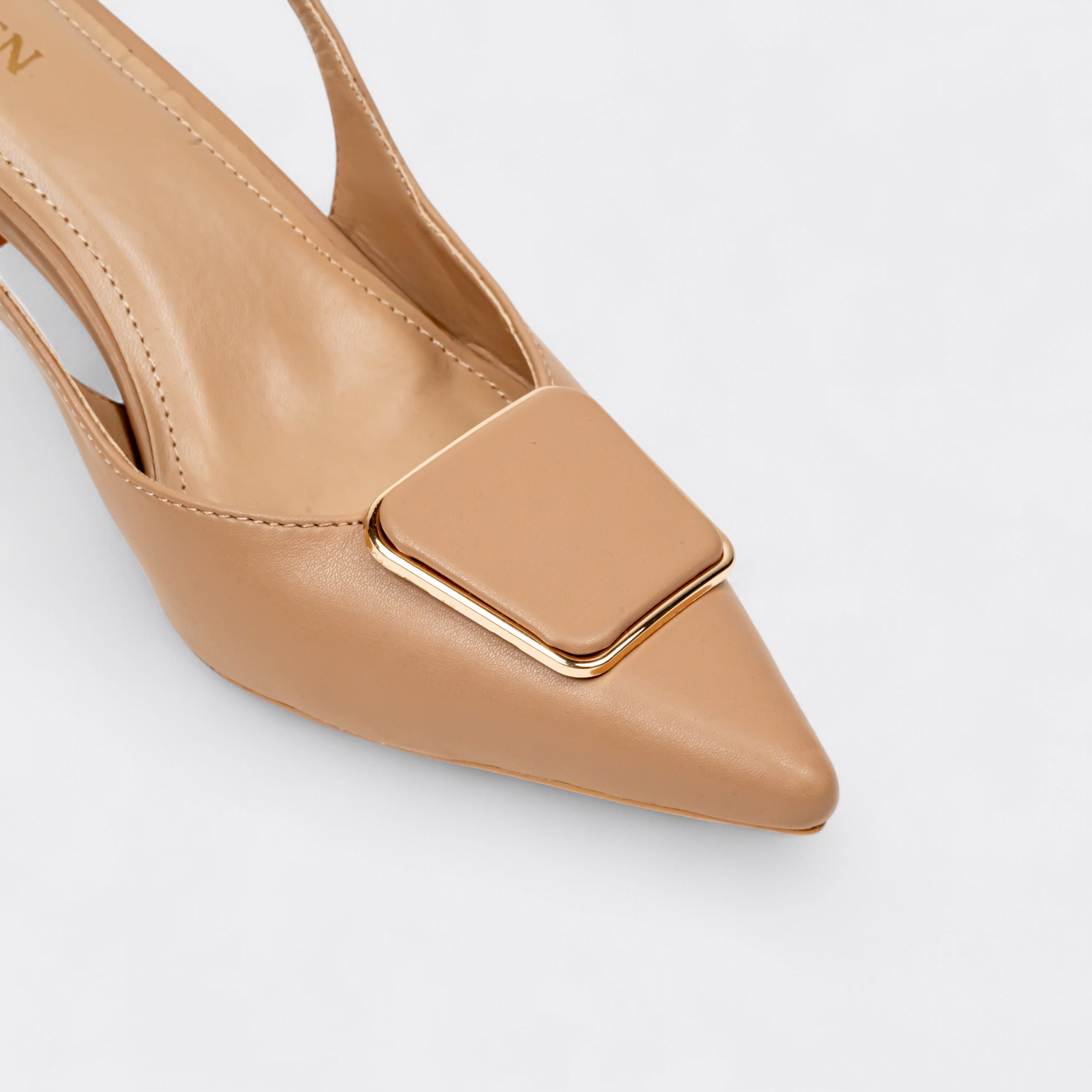 CHLLEN Nude Elegance Slingback Mule Flats