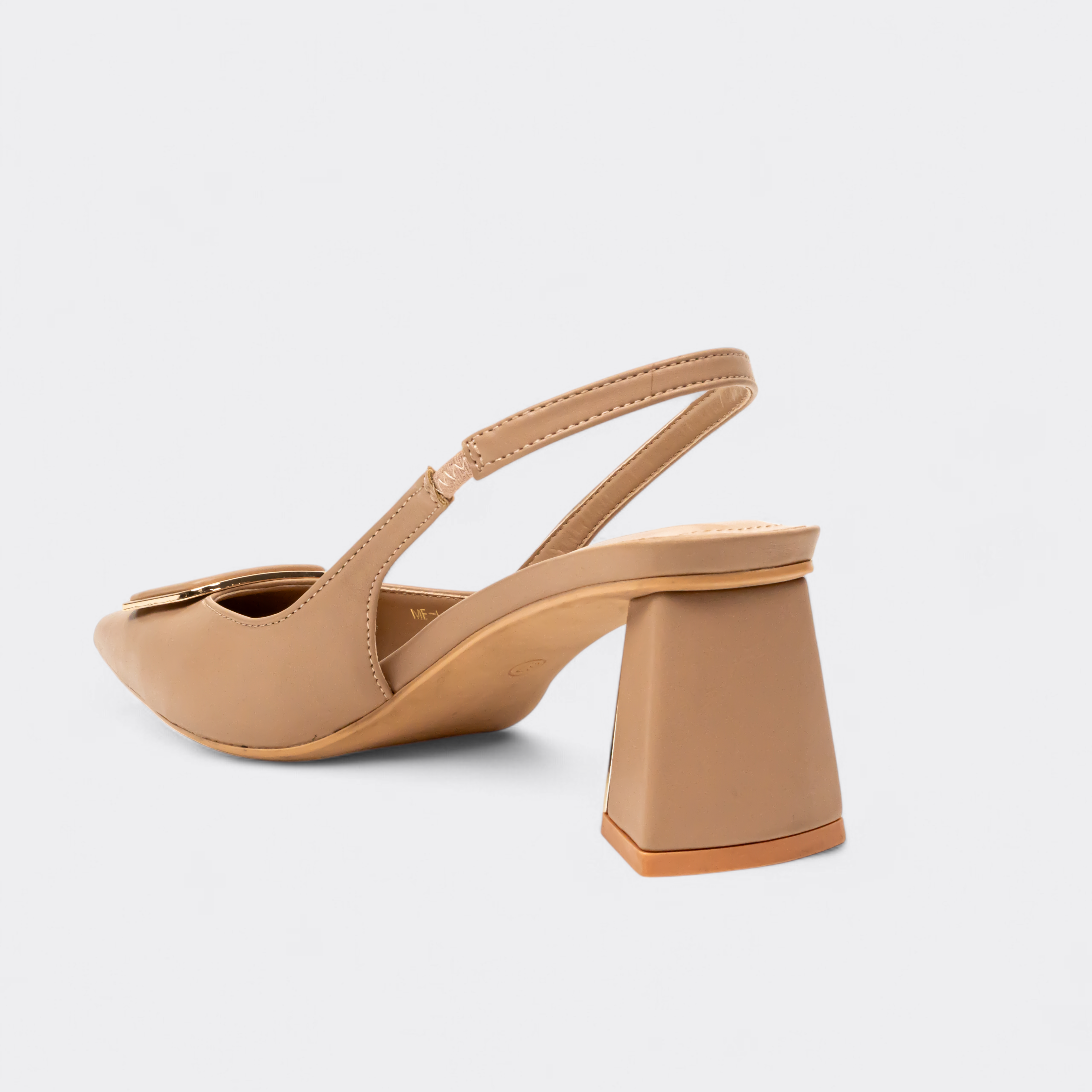 CHLLEN Nude Elegance Slingback Mule Flats