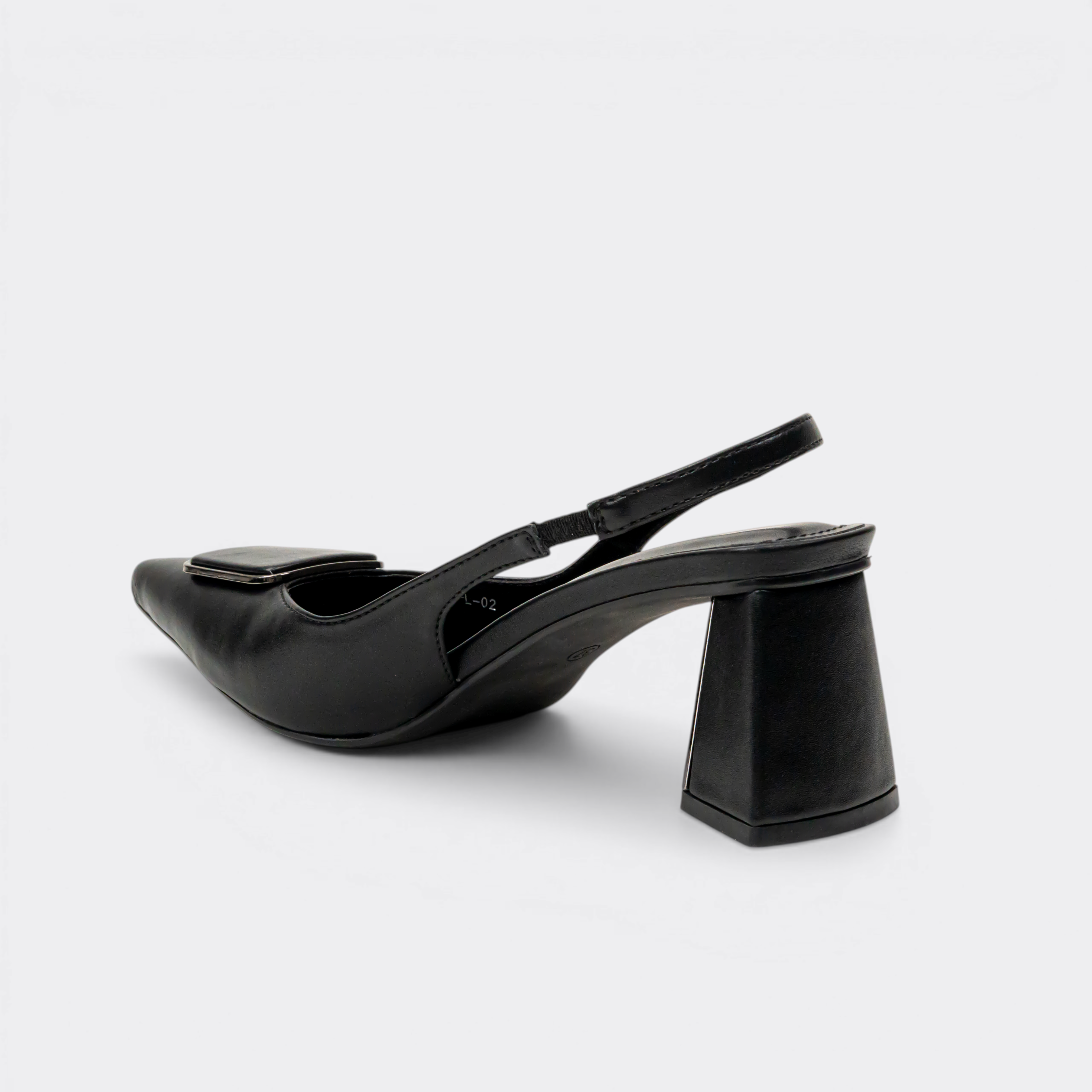 CHLLEN Noir Elegance Slingback Mule Flats