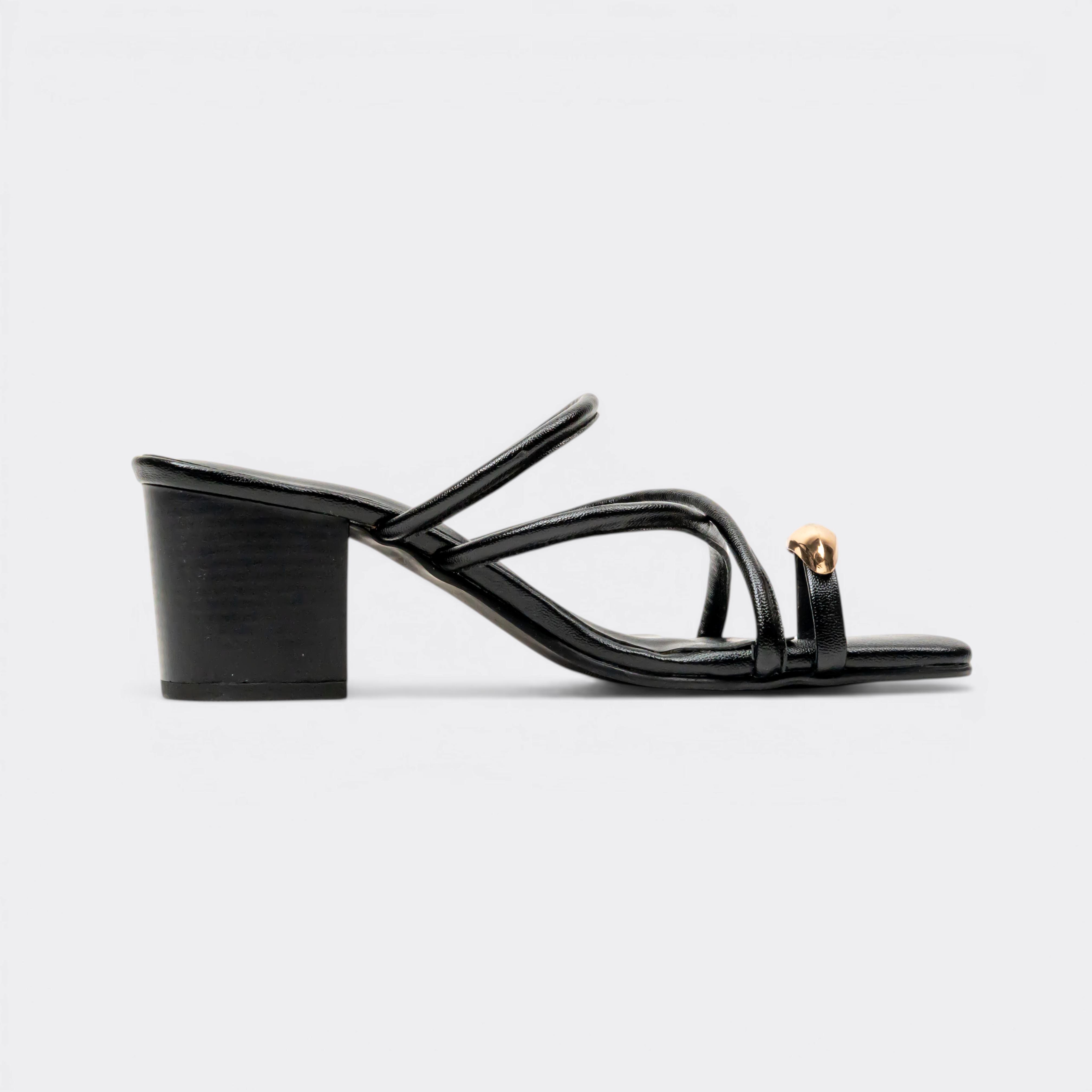 CHLLEN Noir Twist Strap Sandals