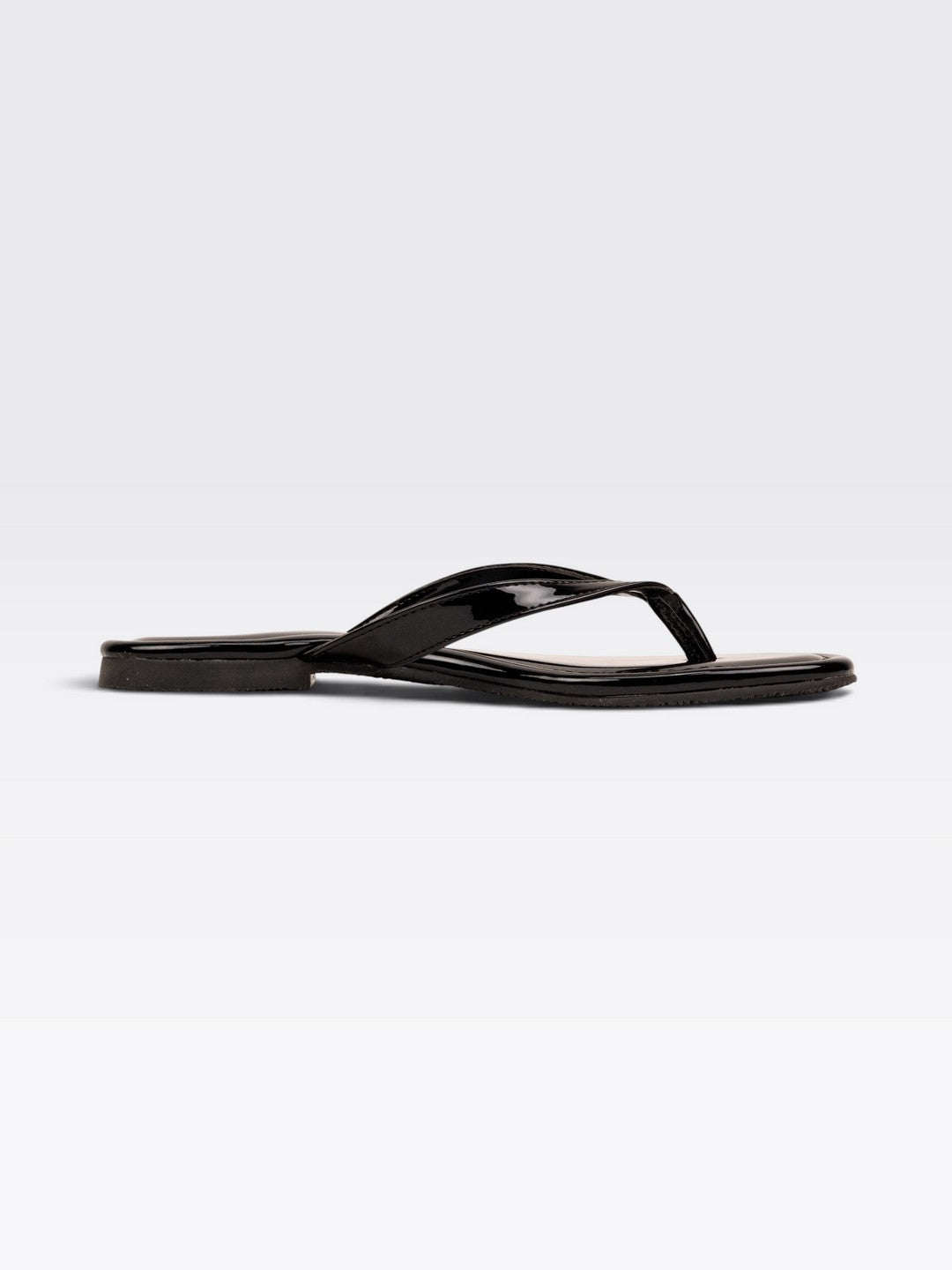 CHLLEN Womens Black Patent Flats