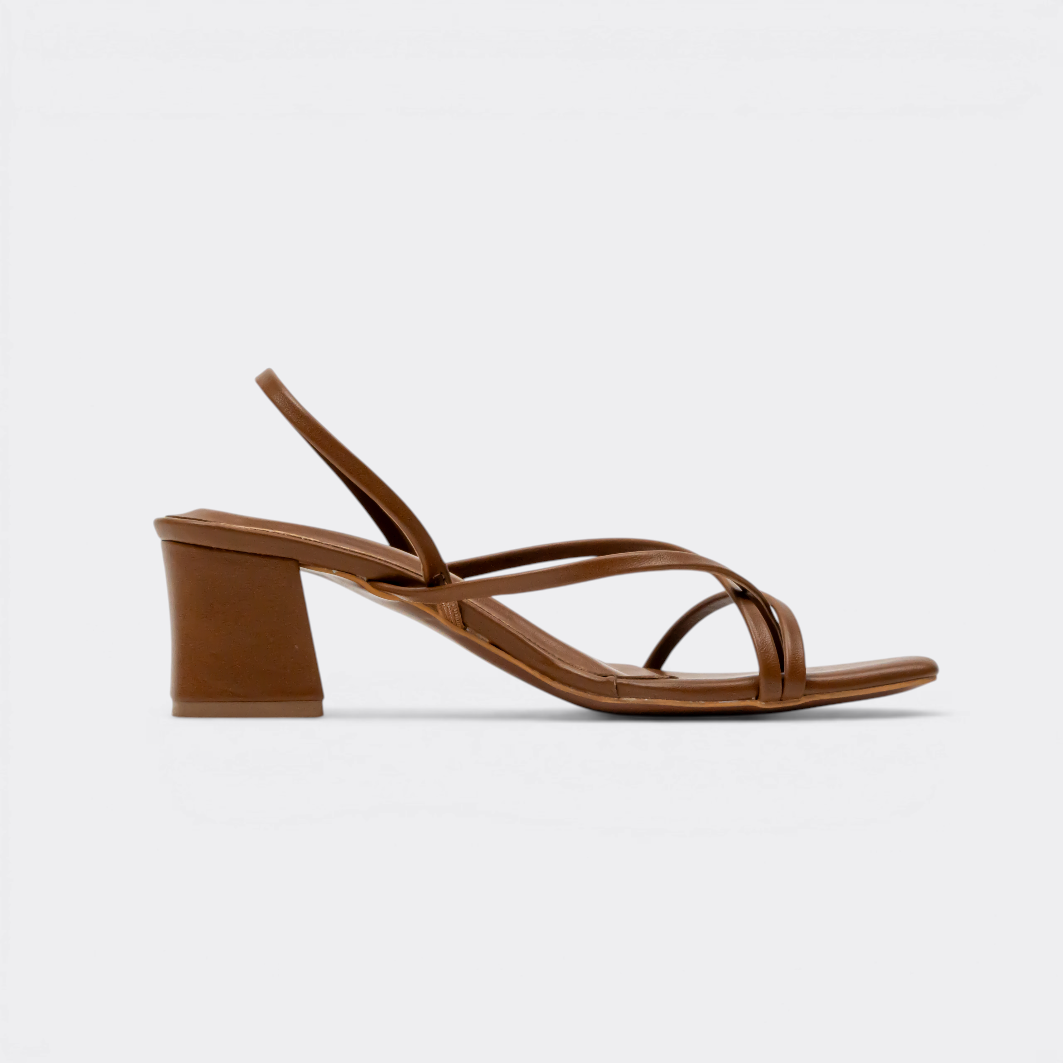 CHLLEN Cocoa Minimal Strap Slingback Heels
