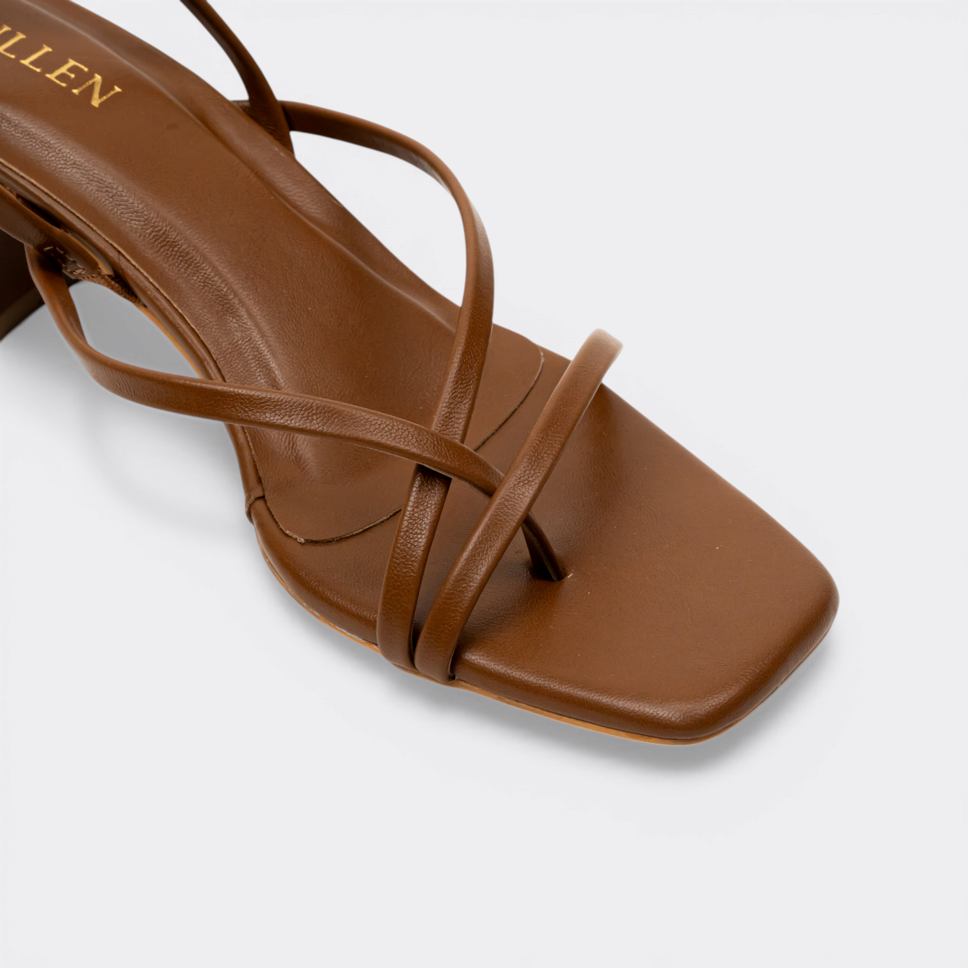 CHLLEN Cocoa Minimal Strap Slingback Heels