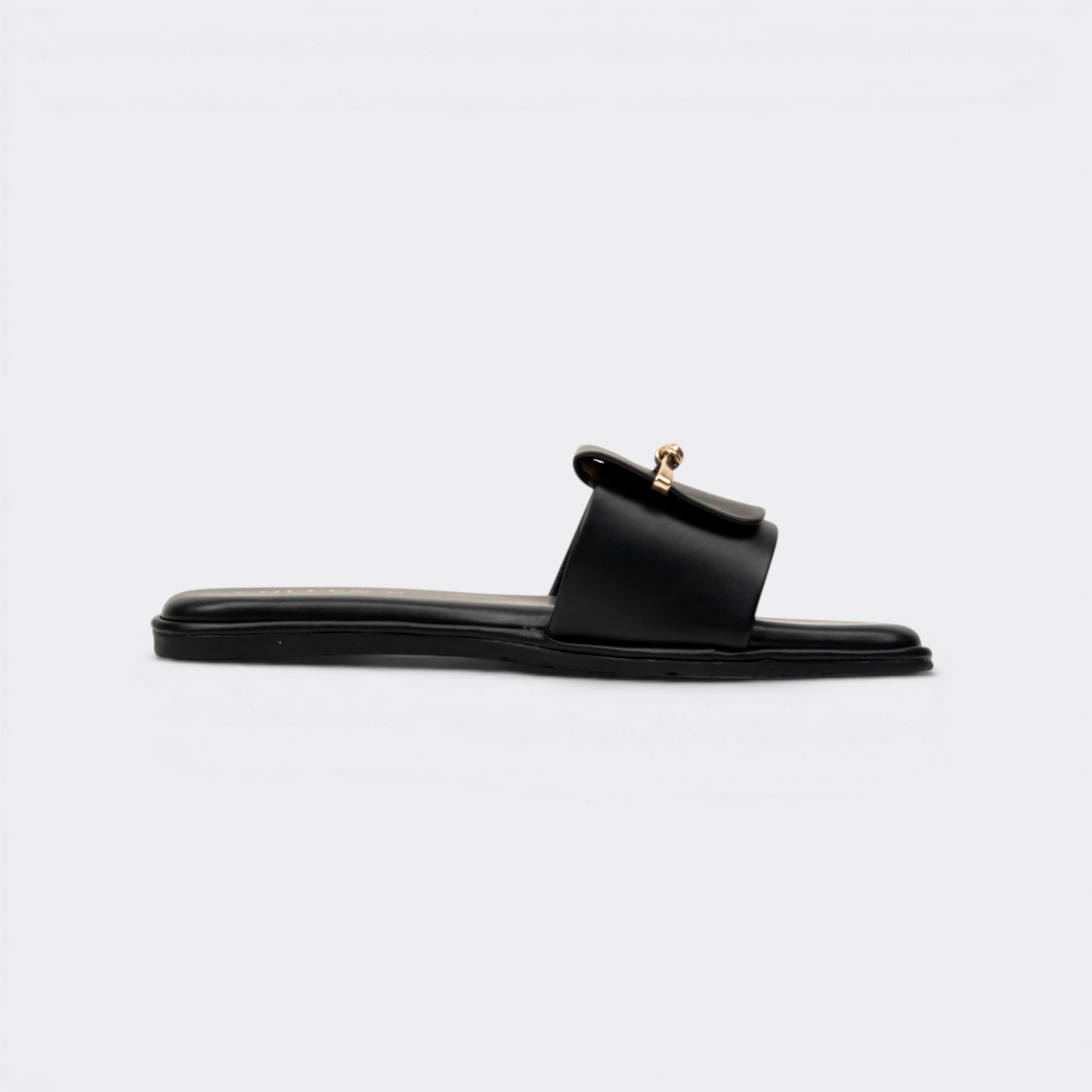 CHLLEN Noir Gold Bar Minimalist Flats
