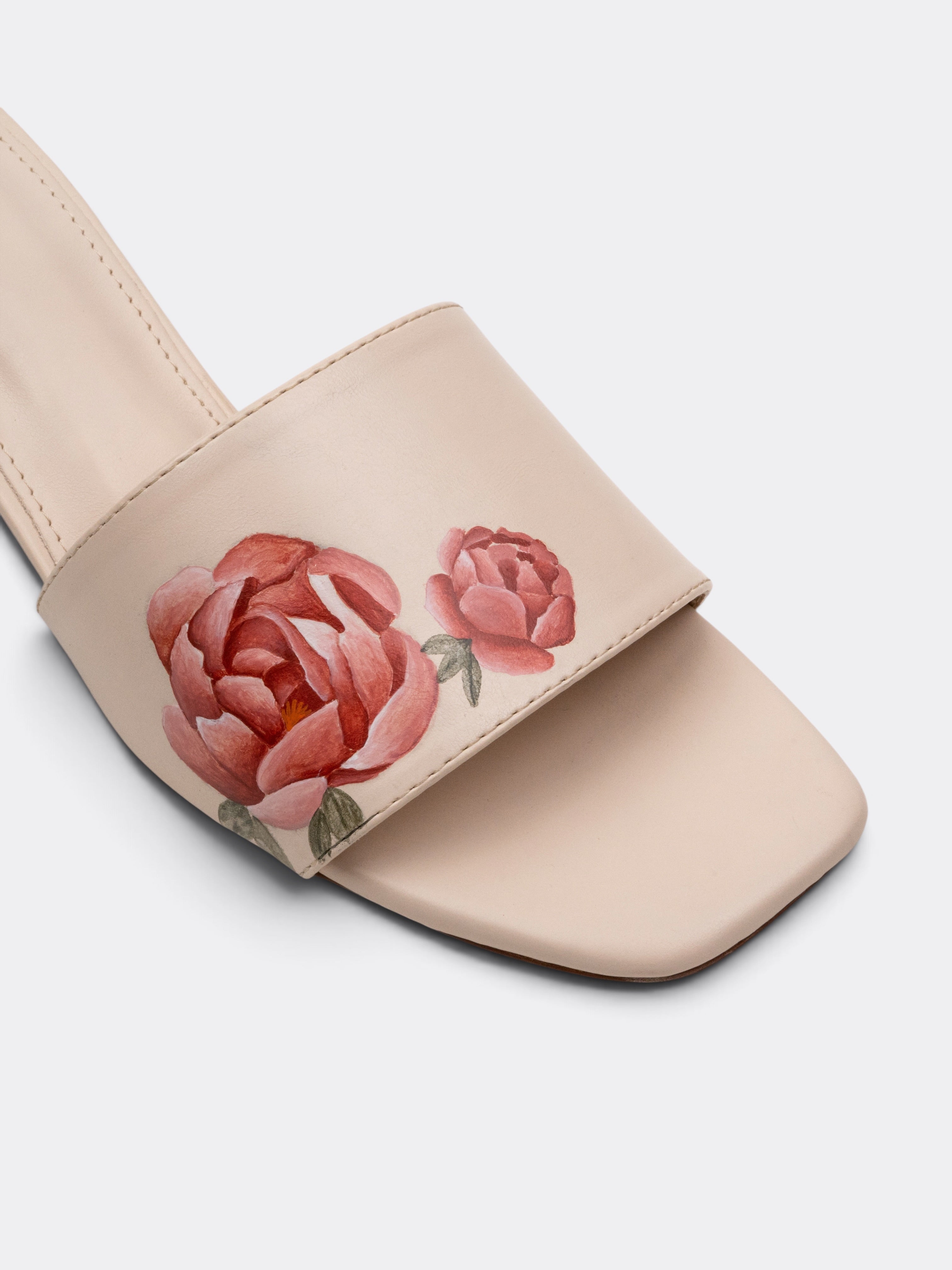 CHLLEN WILDBLOOM Peony Serpent Hand-Painted Block Heel