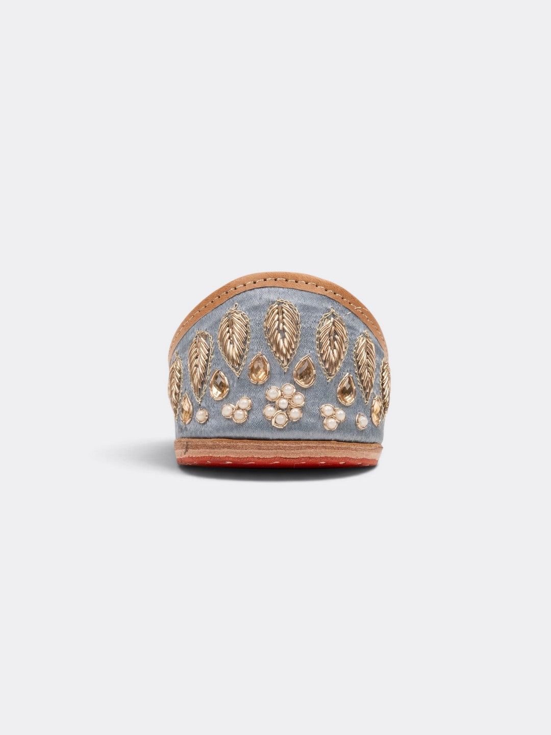 CHLLEN Women Ice Blue Embellished Jutti