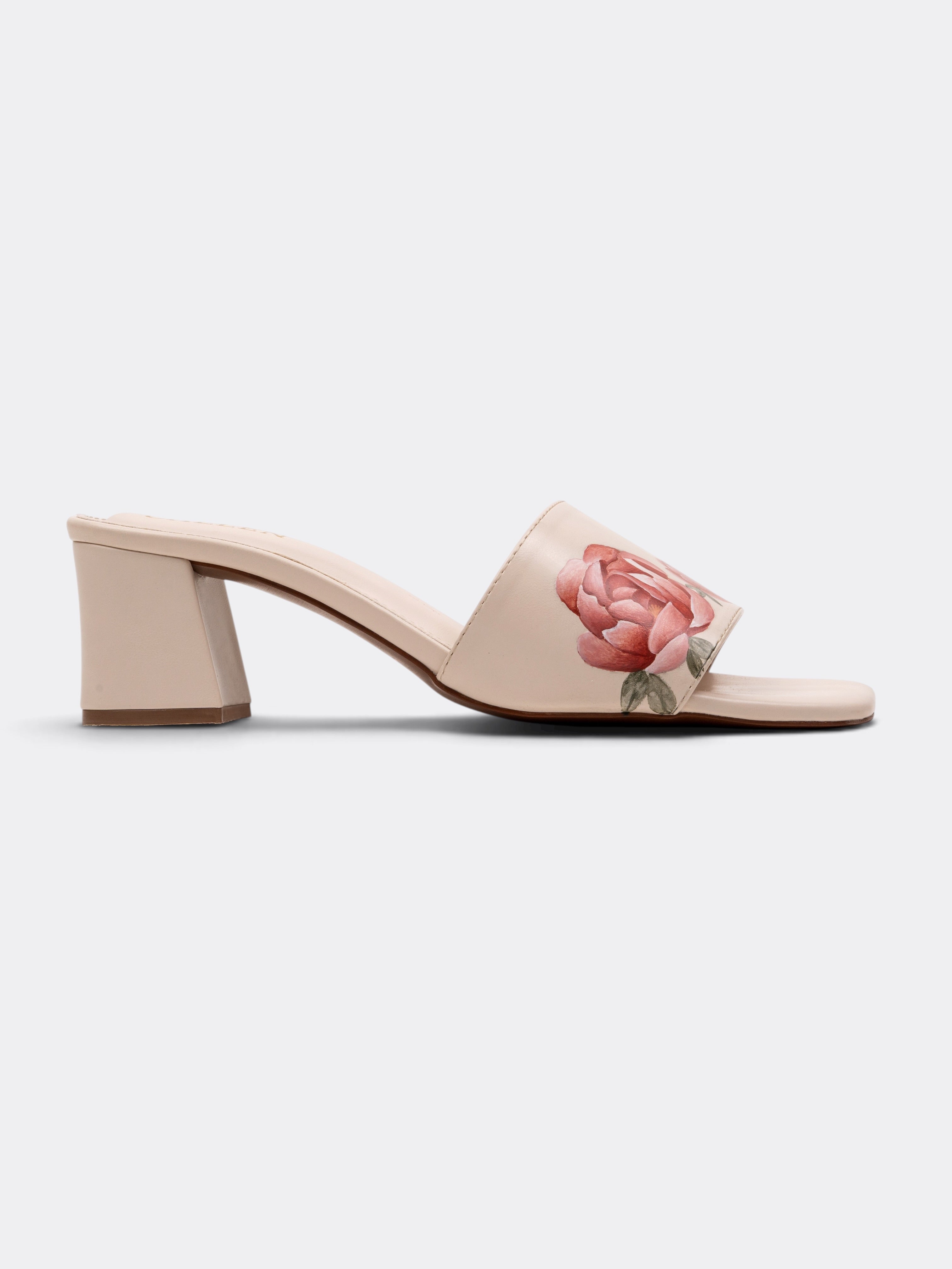 CHLLEN WILDBLOOM Peony Serpent Hand-Painted Block Heel