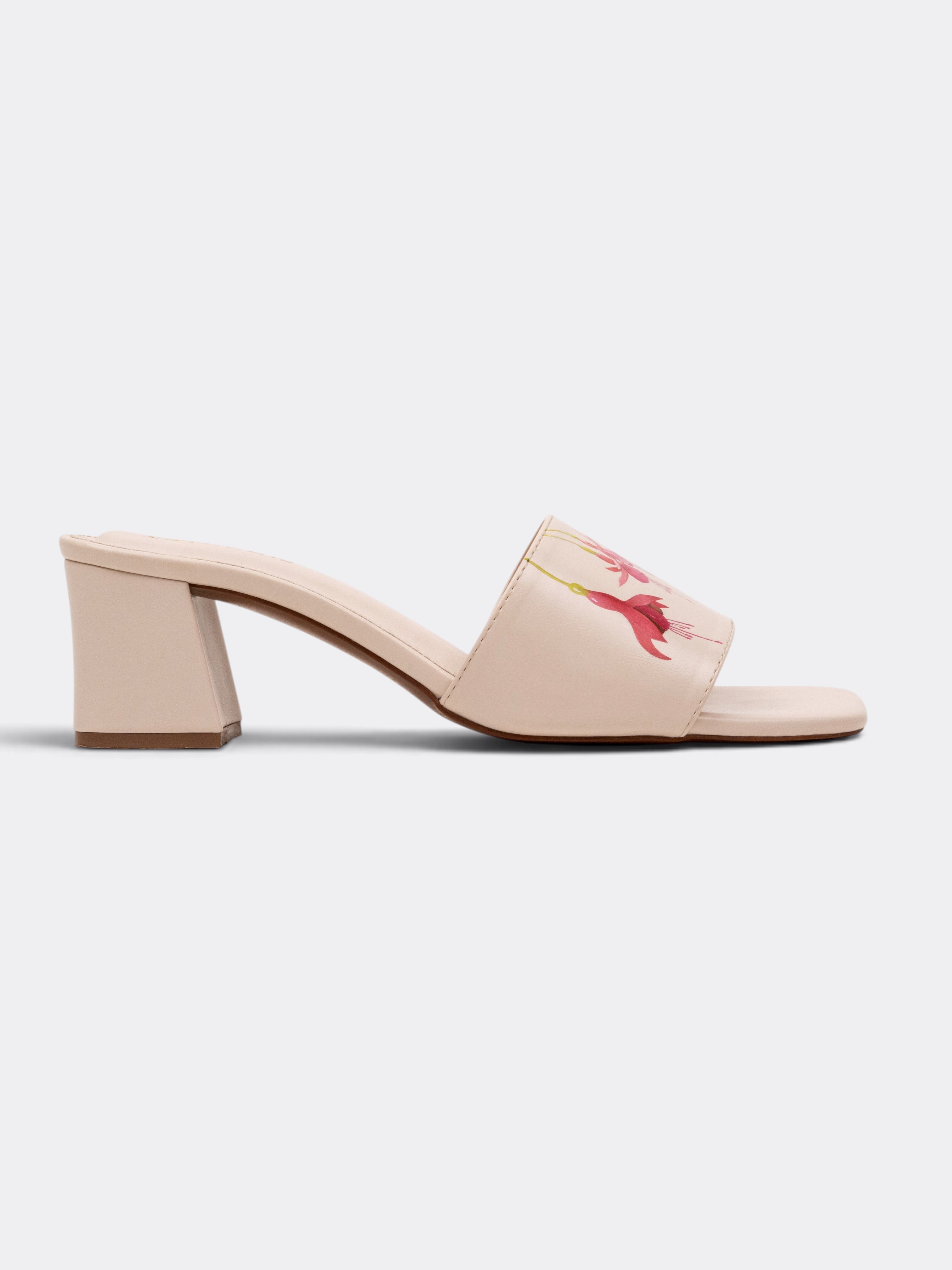 CHLLEN WildBloom Hand-Painted Floral Block Heel