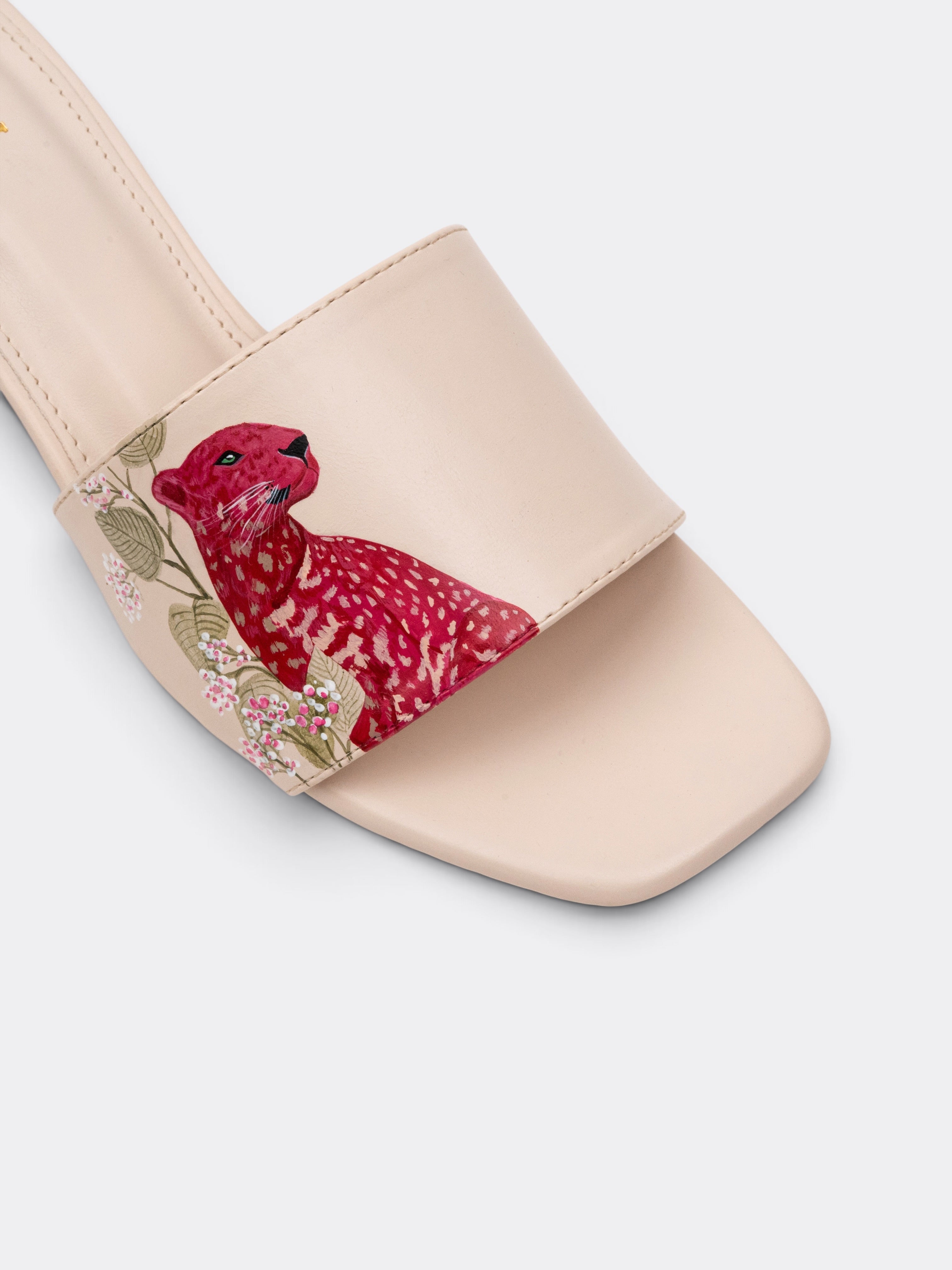 CHLLEN WILDBLOOM Crimson Wild Hand-Painted Block Heel