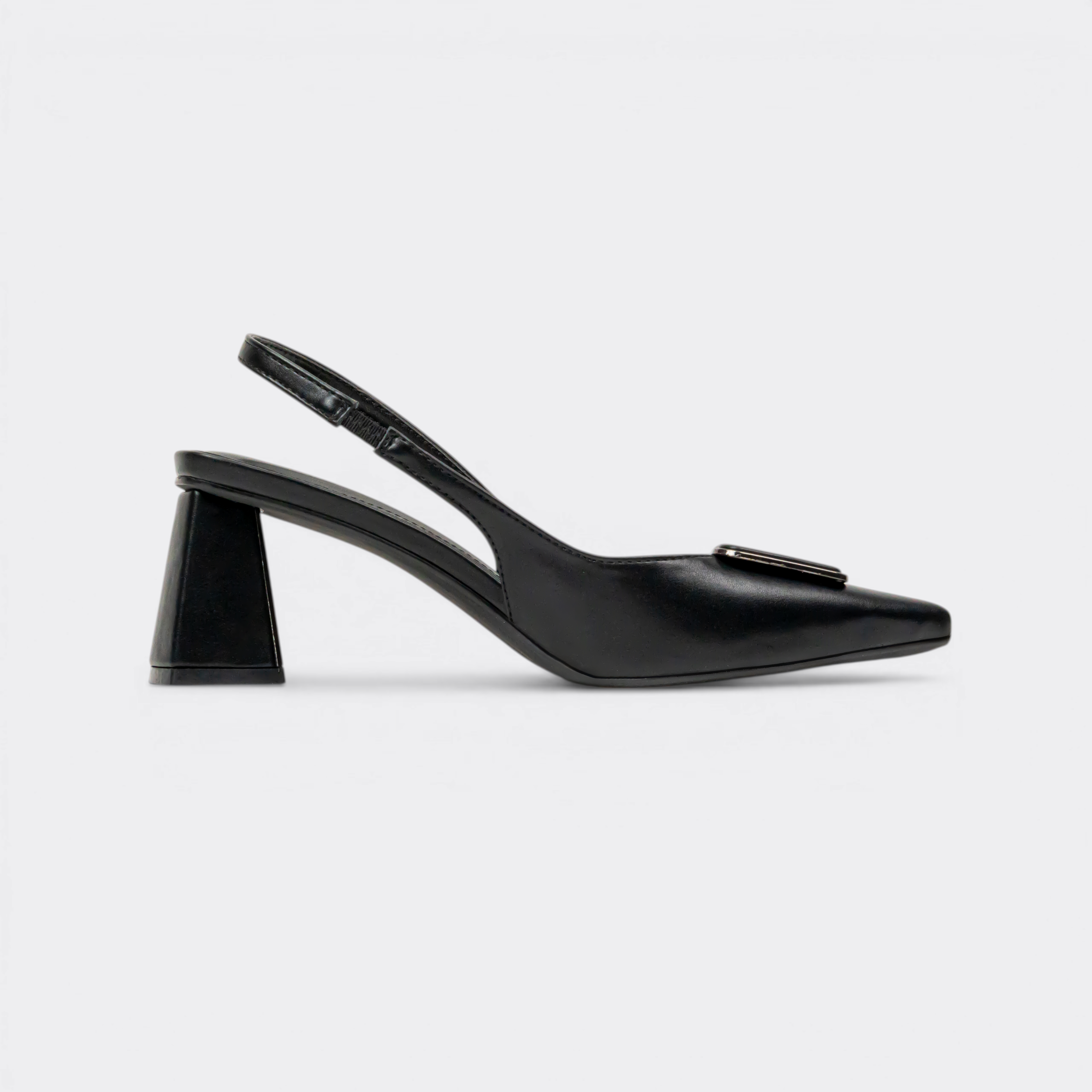 CHLLEN Noir Elegance Slingback Mule Flats