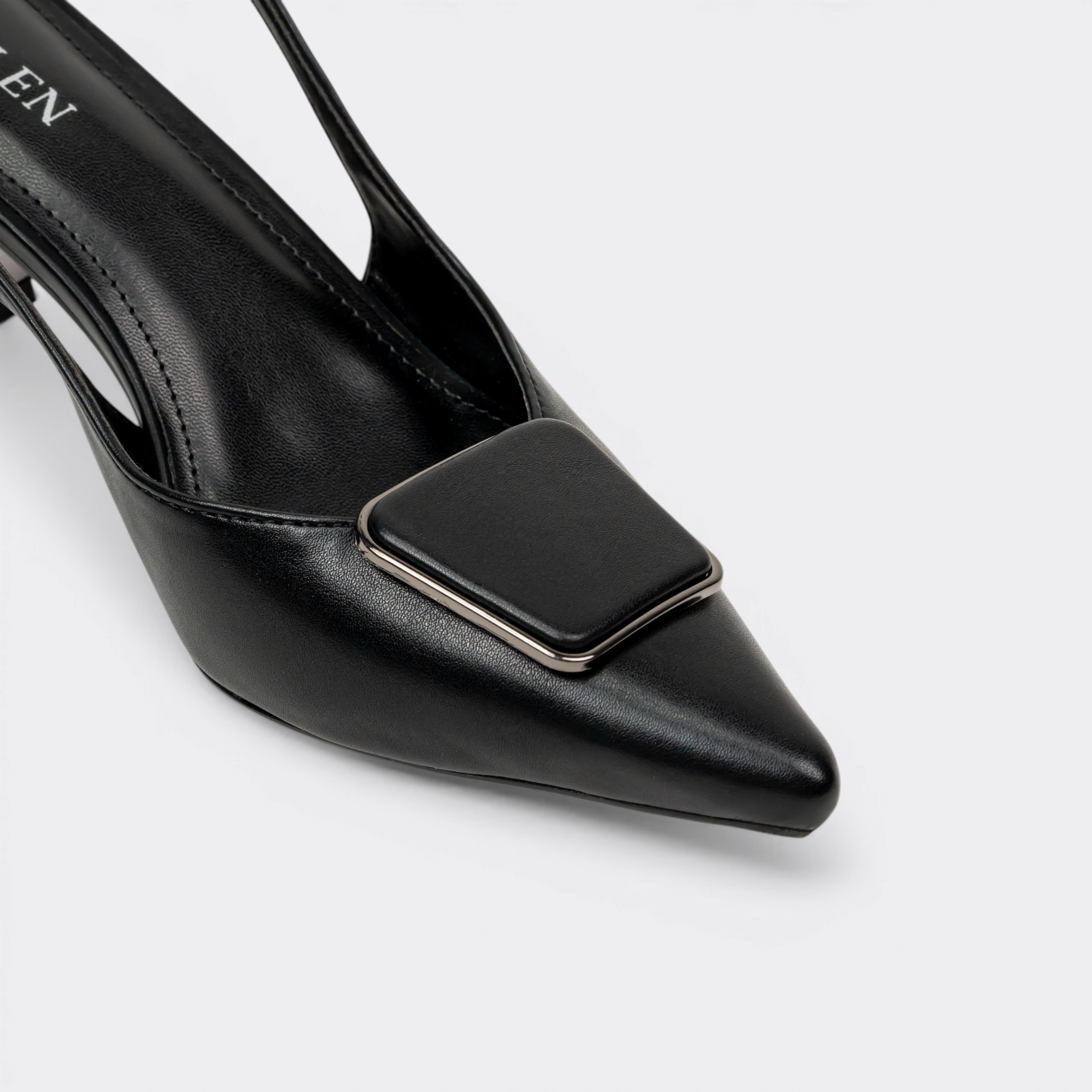 CHLLEN Noir Elegance Slingback Mule Flats