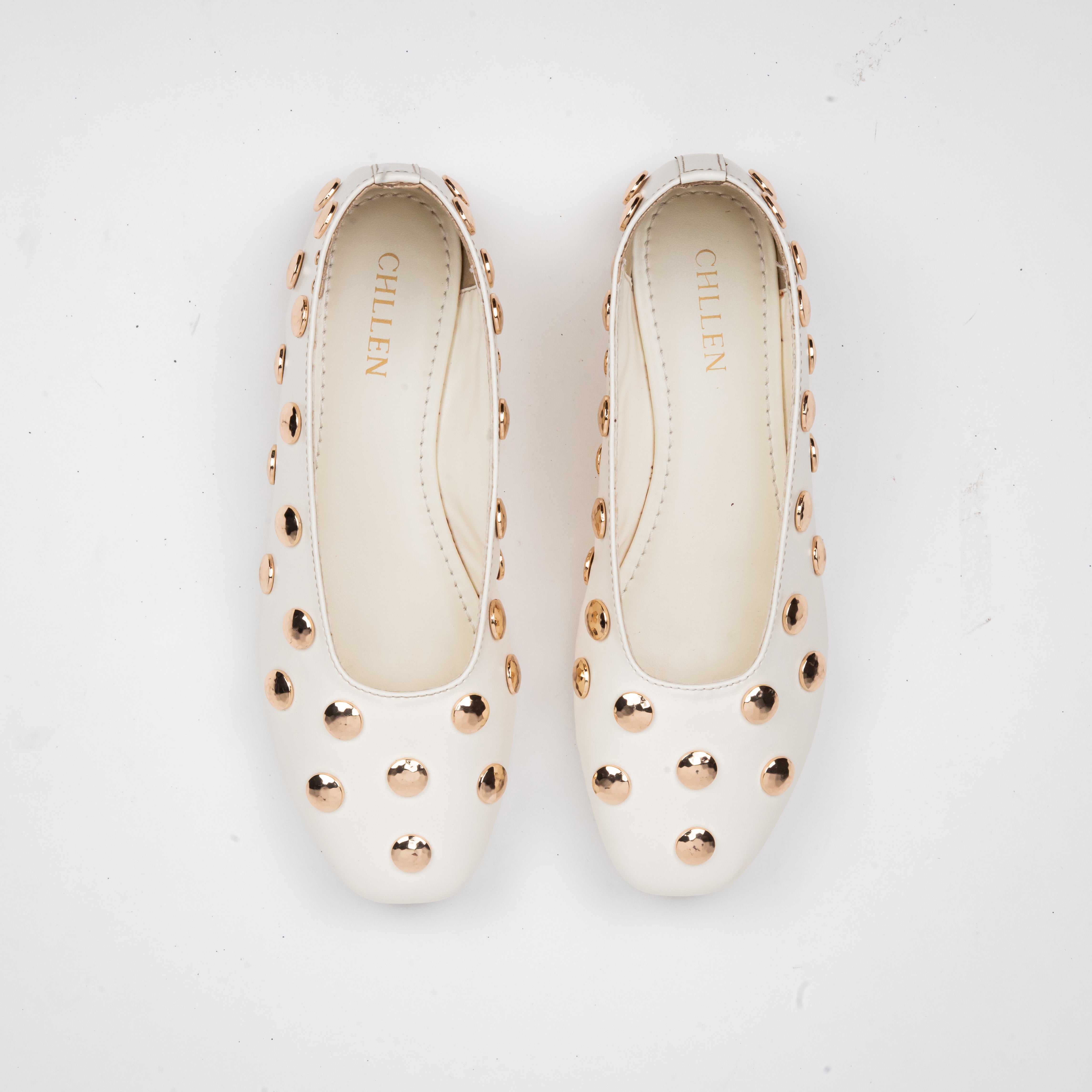 CHLLEN Celeste Studded Ballet Flats