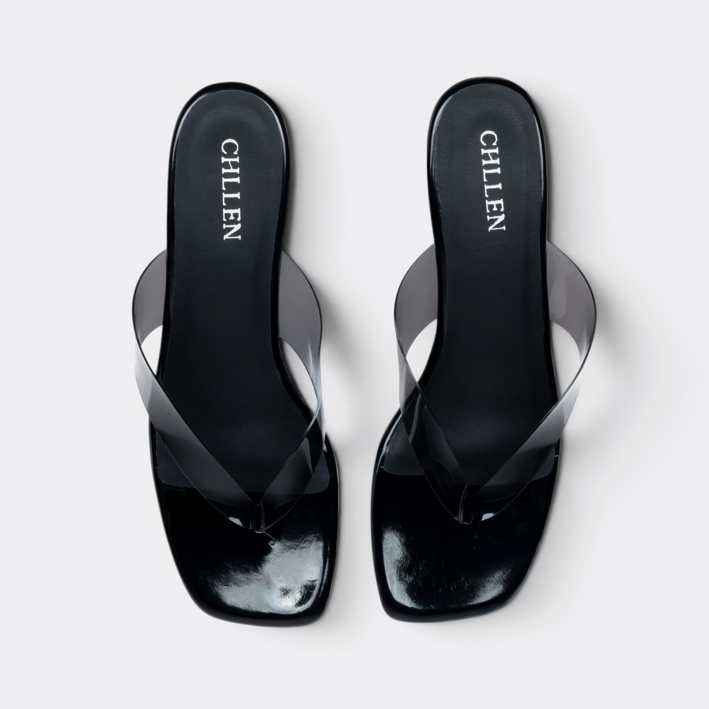 CHLLEN Luxe Clear Strap Kitten Heel