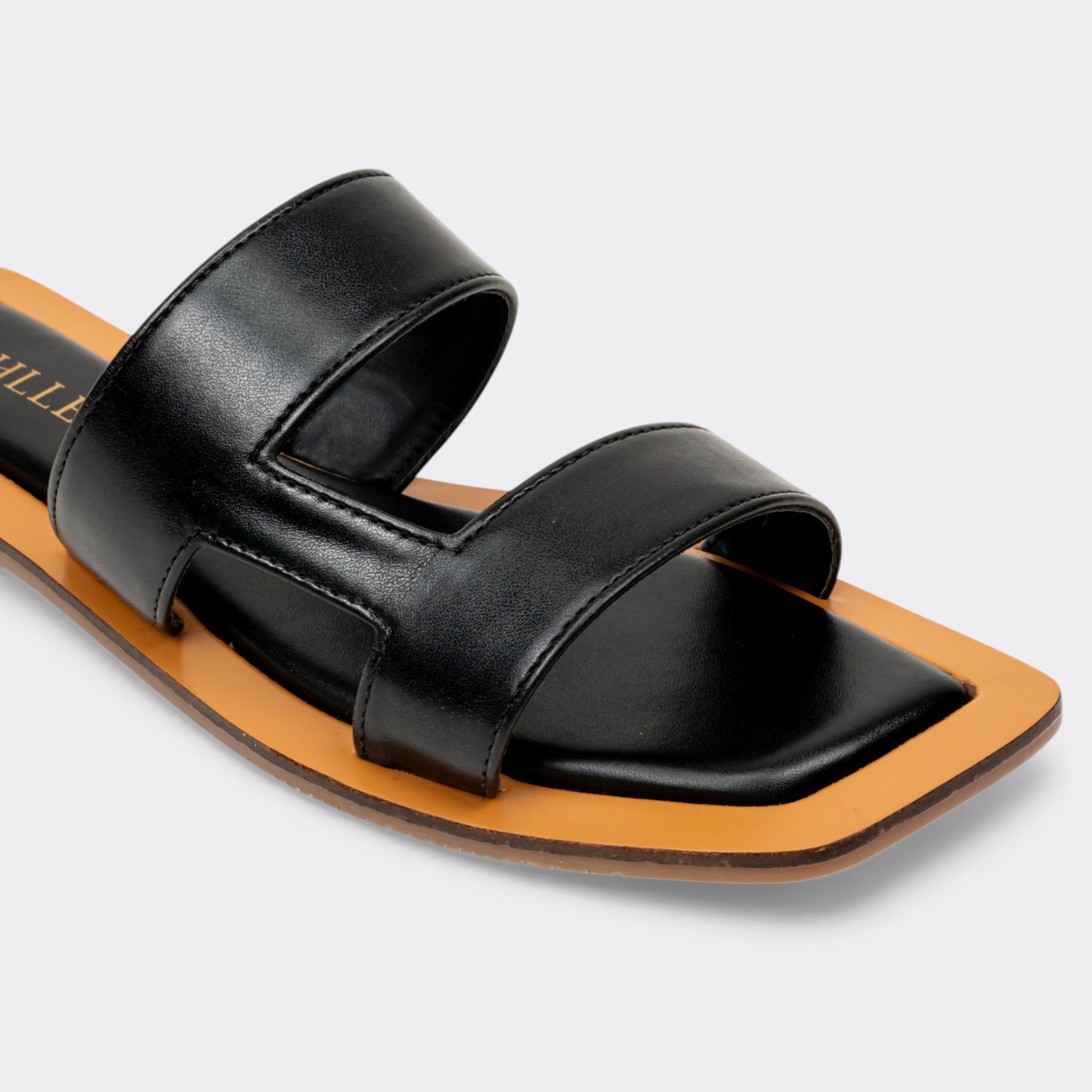 CHLLEN Noir Double Strap Flats