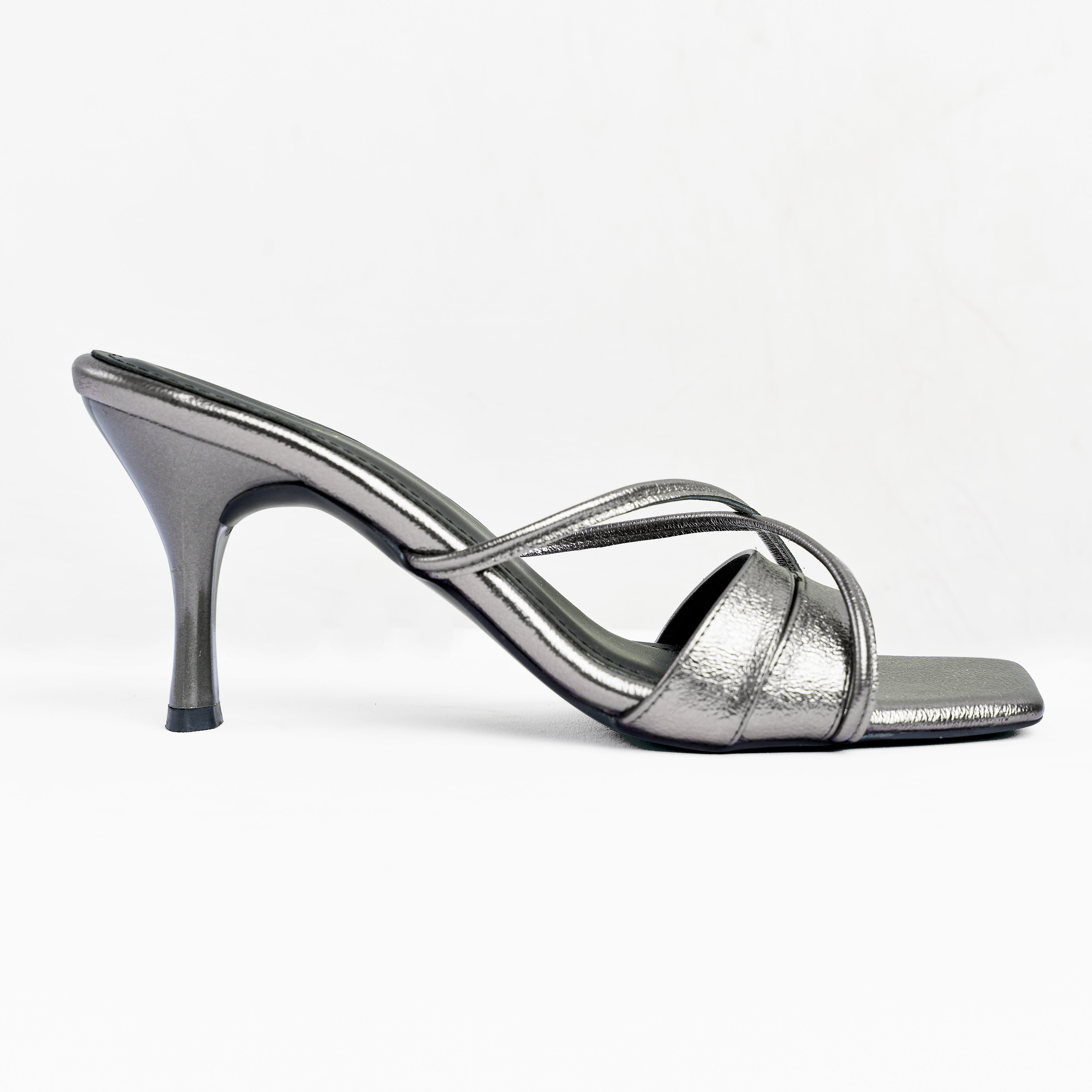 The "Aurelia" Pewter Metallic Stiletto Mule