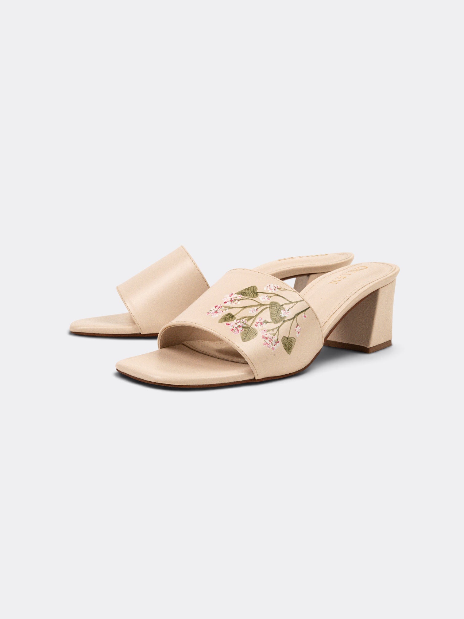 CHLLEN WILDBLOOM Crimson Wild Hand-Painted Block Heel