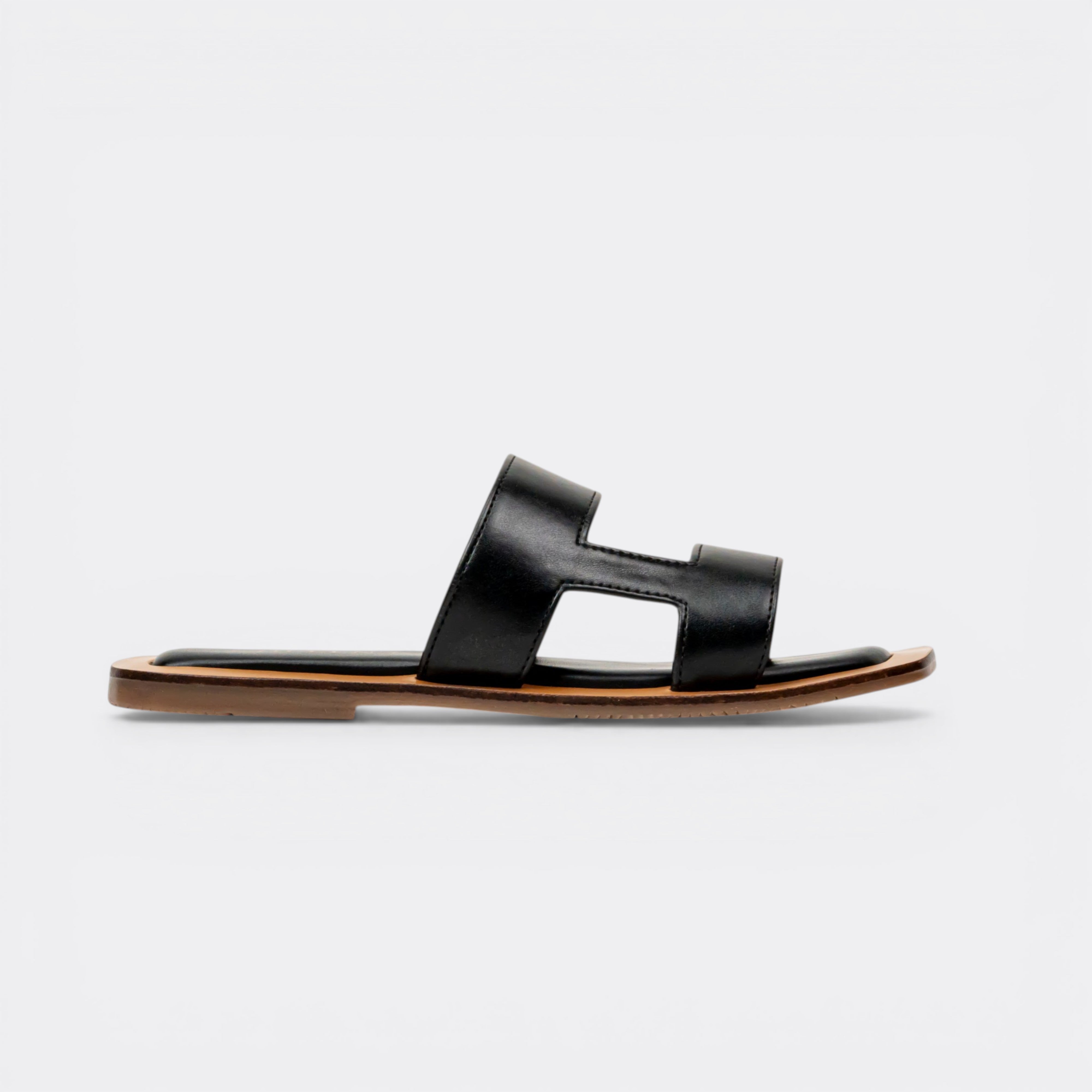 CHLLEN Noir Double Strap Flats