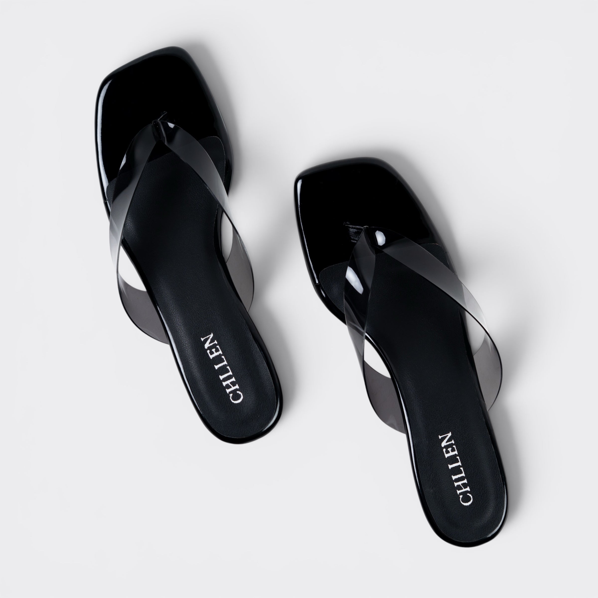 CHLLEN Luxe Clear Strap Kitten Heel