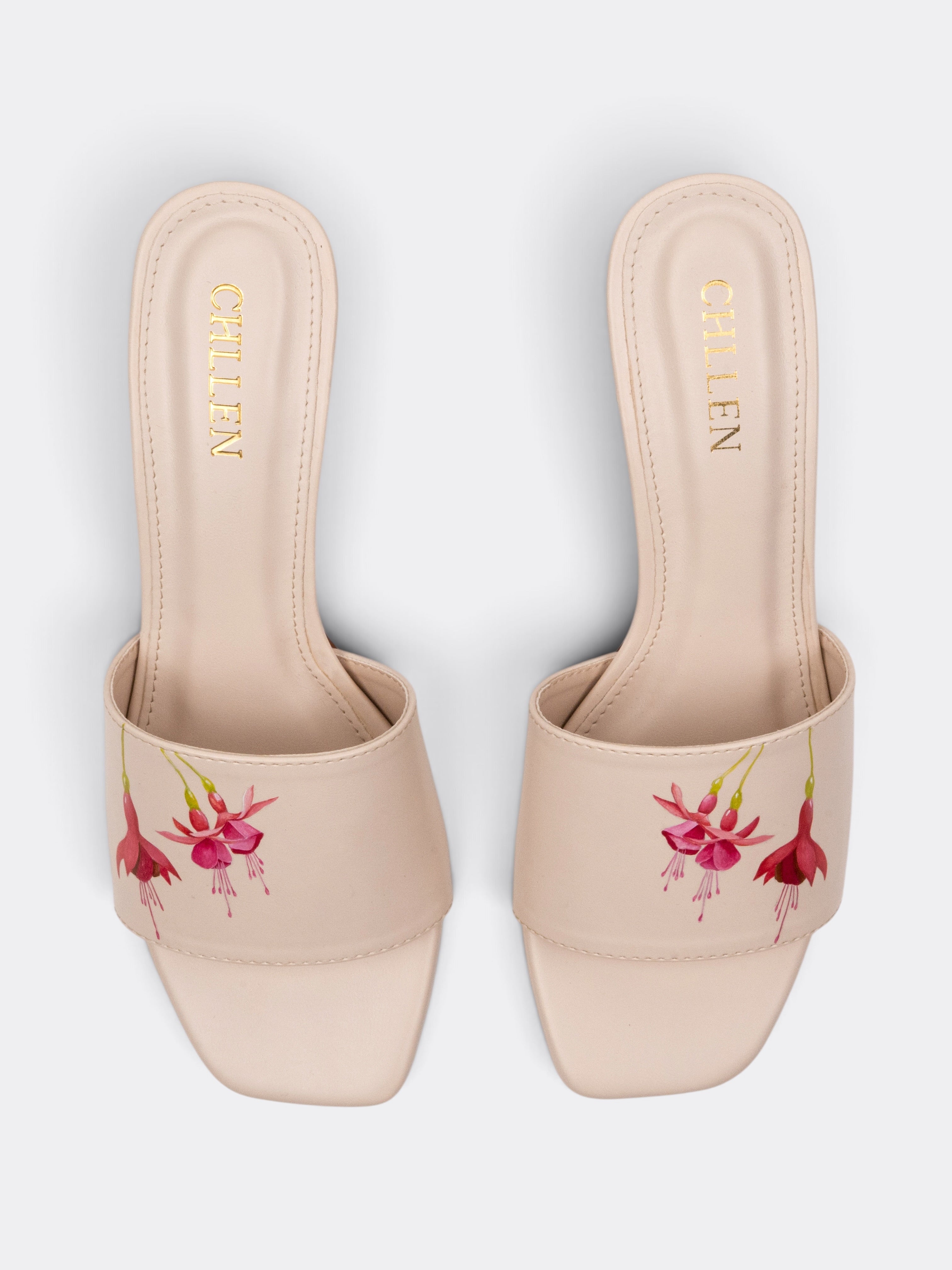 CHLLEN WildBloom Hand-Painted Floral Block Heel